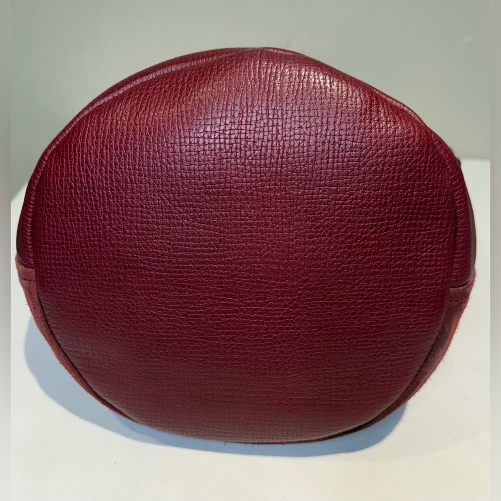 Marc by Marc Jacob’s Bucket Hobo Bag Burgundy Suede and Leather GunMetal EUC - Picture 4 of 8